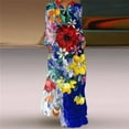 thumbnail image 3 of Robe Longue Grande Taille Automne Hiver 2024 Femmes Élégante Col en V Robe Maxi Ample Fête Rayure Bleue Imprimé Plage Robe 3D Femme, 3 of 5