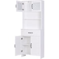 thumbnail image 4 of Spirich Home Freestanding Cabinet with Top & Bottom Enclosed Cabinet SpaceTall Cabinet with Doors and Drawer 23.62"(L) x 11.75"(D) x 63"(H), Whtie, 4 of 7