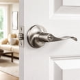 thumbnail image 5 of Satin Nickel Entry Door Lever with Anti-Bump Pins, 6-Way Universal Fit, Keyed Entry, 5 of 13