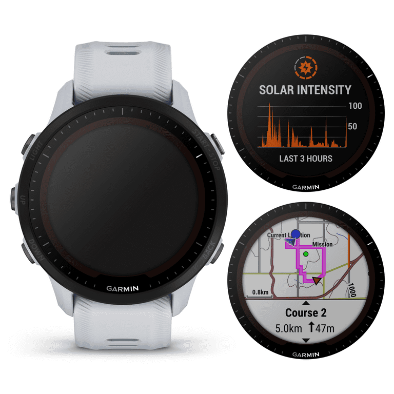  Garmin Forerunner® 955, GPS Running Smartwatch, Tailored to  Triathletes, Long-Lasting Battery, Whitestone : Electronics