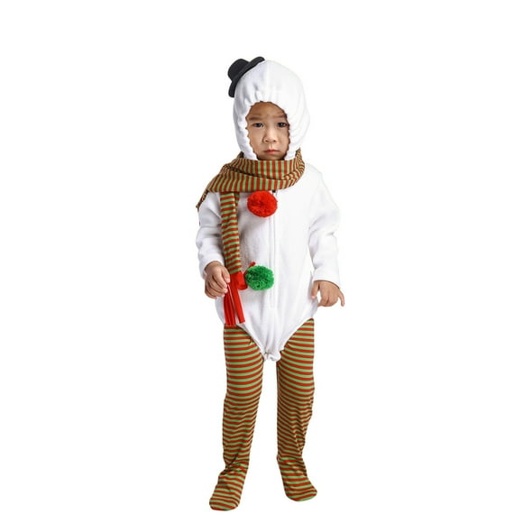 TSADFHJI Fall Outfits Toddler Boys Outfits 2T Baby Boy Girls Christmas Zipper Romper Hooded Snowman Jumpsuit Pajama Striped Pants Xmas Clothes with Scarf 0-6 Months White