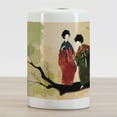 thumbnail image 2 of Korean Ceramic Toothbrush Holder, Women in Traditional Clothes Standing on a Tree Branch Watercolor Style, Decorative Versatile Countertop for Bathroom, 4.5" X 2.7", Pale Peach Multicolor, 2 of 4