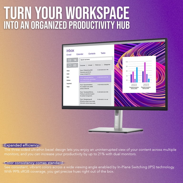 Dell P2723D 27-Inch QHD 1440p LED-Backlit LCD Monitor with IPS