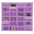 thumbnail image 4 of 24-Pack Stackable Shoe Boxes with Clear Lids, Foldable Plastic Shoe Storage Organizer for Closet, Under Bed, Stack & Snap Design, Purple, 4 of 13