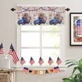 thumbnail image 3 of Kitchen Curtain Valances for Windows,Independence Day Blue Truck Flower Rod Pocket Small Valance USA Flag Star Stripe on Linen Short Window Treatment for Bedroom Bathroom Living Room,54"x18", 3 of 7