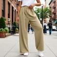 thumbnail image 2 of oqasdz Womens Casual Pants High Waist Tied Drawstring Wide Leg Sweatpants with Pockets Comfortable Loose Fit Trousers Stretch Outdoor Activities, 2 of 4