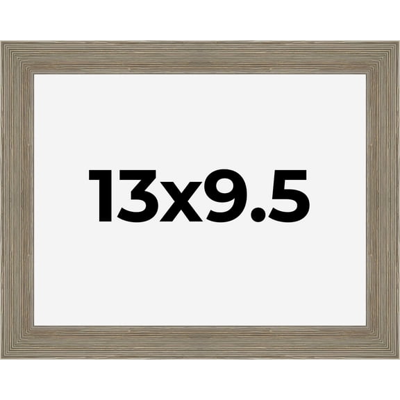 13x9.5 Frame Gray Barnwood Rustic Solid Wood Picture Frame | 1.5 Inch Moulding Width | Includes UV