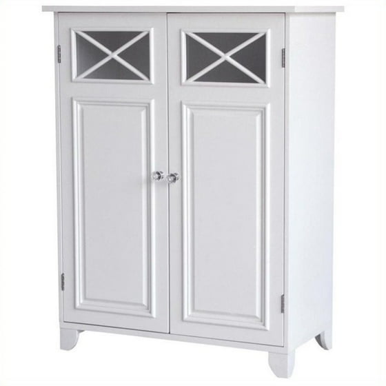 Elegant Home Fashions Dawson 2 Door Floor Cabinet In White