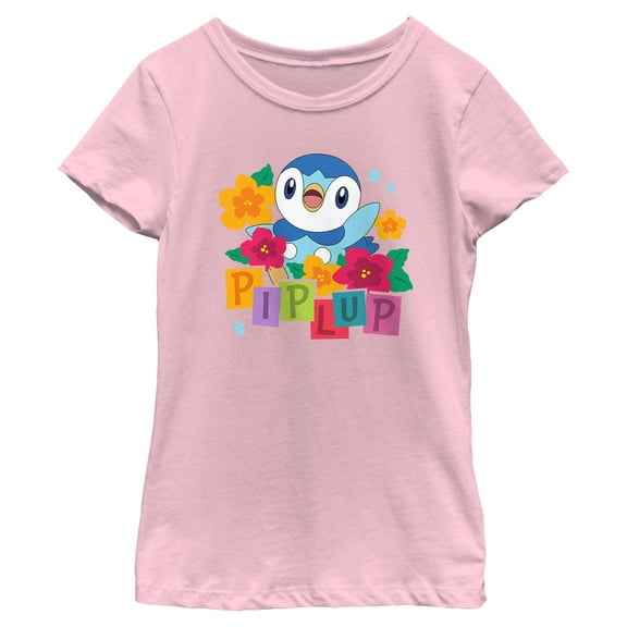 Girl's Pokemon Piplup Blossom Graphic T-Shirt