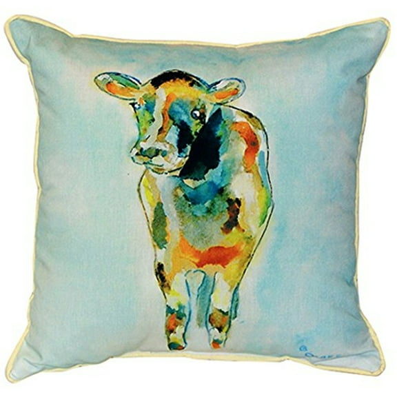 Betsy Drake ZP066 22 x 22 in. Betsys Cow Extra Large Zippered Pillow