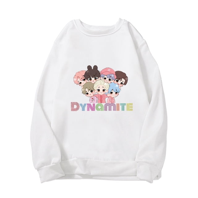BTS mujeres sudadera con capucha Streetwear mujeres carton alfabeto inglés coreano Bulletproof Youth League impreso sudadera Casual cuello redondo sudadera Toppangjing