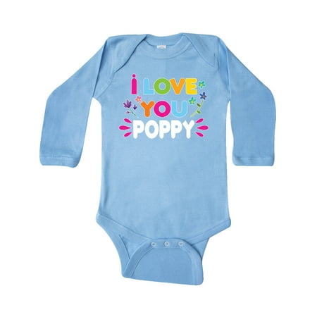 

Inktastic I Love You Poppy with Flowers Gift Baby Girl Long Sleeve Bodysuit