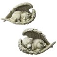 thumbnail image 1 of Juego de estatuas de ángel, gato y perro, adornos de resina para jardín, gato durmiente, 2 piezas (1 gato, 1 perro), 1 of 4