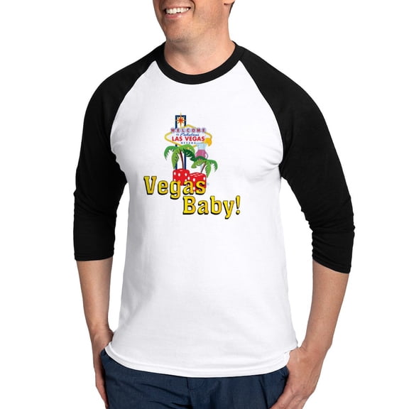 CafePress - Vegas Baby Final Baseball Jersey - Cotton Baseball Jersey, 3/4 Raglan Sleeve Shirt