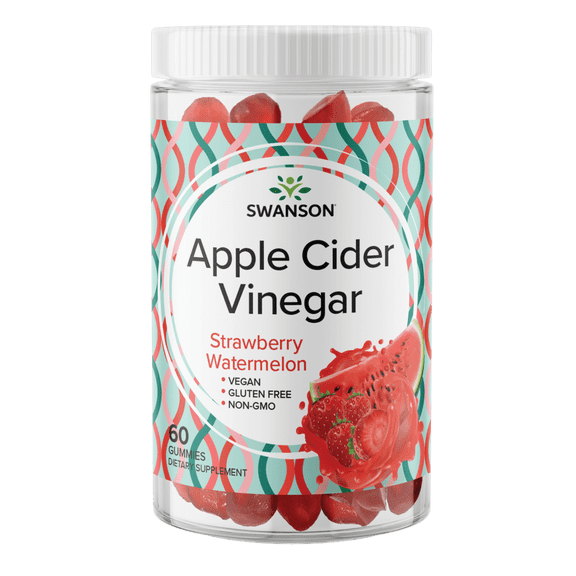 Swanson Apple Cider Vinegar Gummies - Strawberry Watermelon 500 mg 60 Gummies