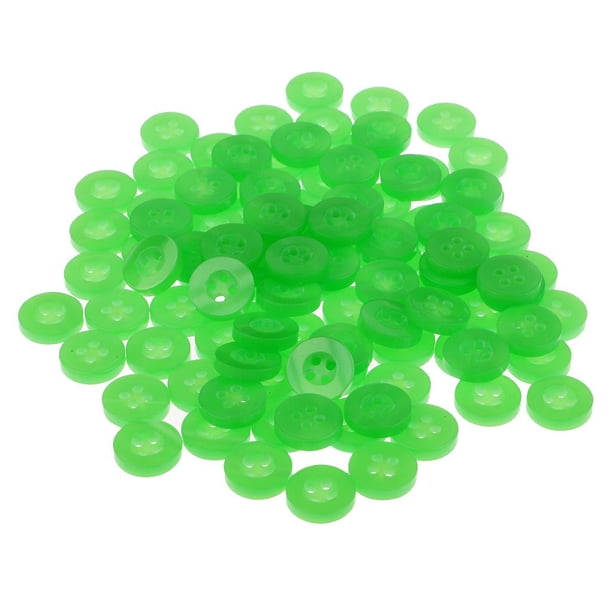100 piezas de botones de resina de forma forma forma forma , botones posterior plana de 4 agujeros para decoración de prendas de bricolaje Verde BLESIY Botones redondos de la resina