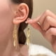 thumbnail image 1 of HomeKingdee Hollow Leaves Earrings - Sparkling Gold Color​ Metal Dangle Earrings for Women Holiday Christmas Party Gift, 1 of 6
