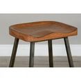 thumbnail image 4 of Home Square 24" Wood & Metal Saddle Counter Stool in Rustic Oak - Set of 3, 4 of 10