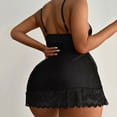 thumbnail image 3 of zuwimk Women's Lingerie Nightwear Spaghetti Strap Nightgown Chemise Z-Black,M, 3 of 5