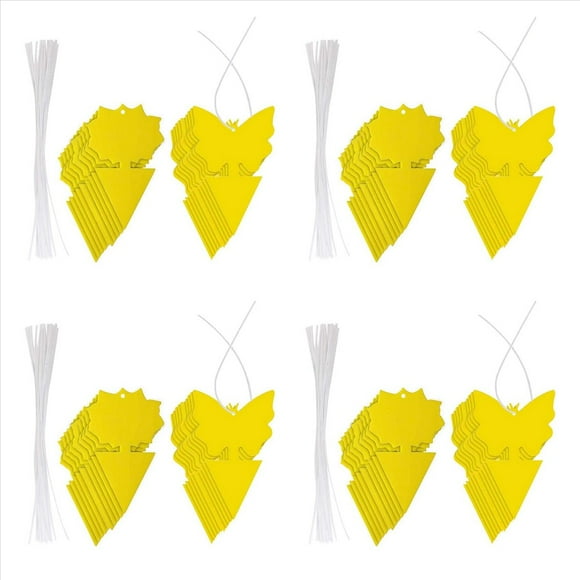 80 Piezas Trampas Adhesivas, Trampa para Moscas de la Fruta y Mosquitos Trampas Adhesivas Amarillas para Insectos para Uso y Exteriores Atrapa Insectos para Moscas Blancas
