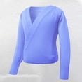 thumbnail image 2 of GiLiling Girls Ballet Sweater - Dance Warm Up Wrap Pullover Knit Cover Up for Leotards, Soft Long Sleeve Ballet Top (Sky Blue, 9-10 Years), 2 of 3
