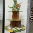 thumbnail image 6 of 3-Tier Dinosaur Cupcake Stand Kids Boy Favor Birthday Dinosaur Party Decorations Jungle Dinosaur Dessert Tower Party Cake Stand (Style-B), 6 of 7