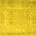 thumbnail image 1 of Ahgly Company Machine Washable Indoor Square Persian Yellow Traditional Area Rugs, 8' Square, 1 of 4