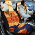 thumbnail image 2 of Uorisanigo Car Seat Cover Front Saddle Blanket Comfort Covers Accessories Coral Velvet Cloth Orange Cliff Landscape Car Seat Cover Front Set Universal Fit Cars Trucks and SUV, 2 of 7