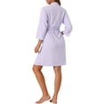thumbnail image 3 of INSPIRE CHIC Women's Waffle Bathrobe Chenille Soft Kimono Spa & Bath Mid-Length Robes M Purple, 3 of 6