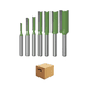 thumbnail image 1 of Juego De Brocas Para Fresadora De Corte Recto De 1/4, 7 Piezas Lab.G Verde, 1 of 5