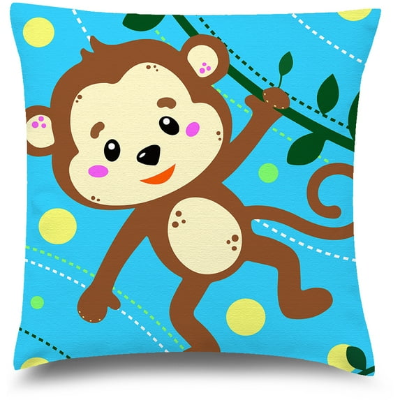Awkward Styles Nursery Decorative Pillow Covers Little Monkey Throw Cushion Case