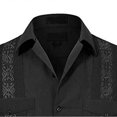 thumbnail image 3 of Men's Short Sleeve Cuban Beach Tops Pocket Guayabera Shirts-Yvan, 3 of 4