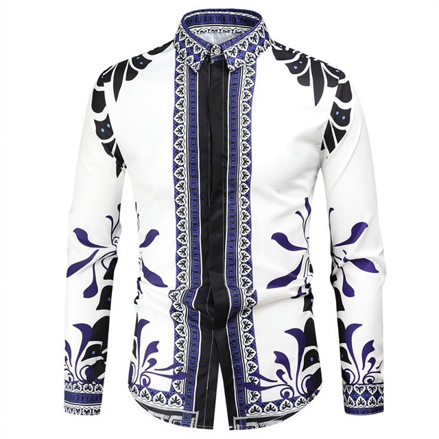 Camisas de manga corta o larga con botones y estampado 3D de lujo de alta gama con patrón dorado para hombres, camisetas de estilo callejero de moda, camisetas de hip hop