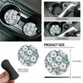 thumbnail image 6 of Jeiento Flower Daisy Car Seat Cover Split Covers for Women Men Car Steering Wheel Cover Seat Belt Strap Pad Trash Bag Mount Phone Holder Rearview Mirror Accessories Cup Holder Key Chain 15 PCS, 6 of 7