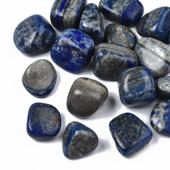 Natural Lazuli Beads Tumbled Stone Healing Stones for 7 Chakras Balancing Crystal Therapy Vase Filler Gems No Hole/Undrilled Nuggets 18~30x20~25x7~23mm about 250~300g/bag