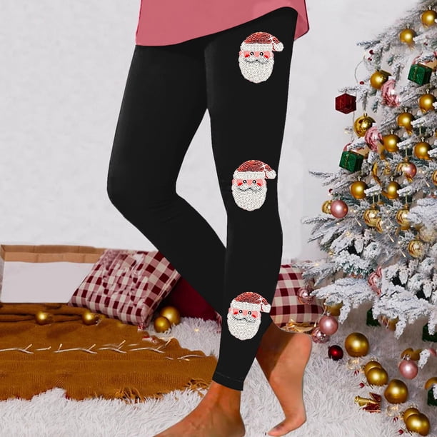 WILLBEST Leggings de Cintura Alta para Mujer, Mallas Deportivas con Estampado Navideño, Bloques de Color, Pantalones de Yoga, Suaves, Elásticos Y Cómodos para Fitness Y Correr. Extra Grande