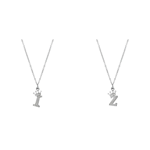 (2-Pack) Rinsvye 26 English Letters Full Men's Jewelry Pendant Necklace for Women Mens Chains Rhinestone Necklaces A Z Pendants for Necklaces 26 Alphabet initial Necklaces Y Necklace for Teen