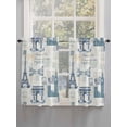 thumbnail image 5 of Eiffel Tower Bathroom Window Curtain, European Architectural Retro Hand-Painted Light Filtering Coffee Kitchen Curtains, Bedroom Living Room Curtains 2 Panel 84"x45", 5 of 6