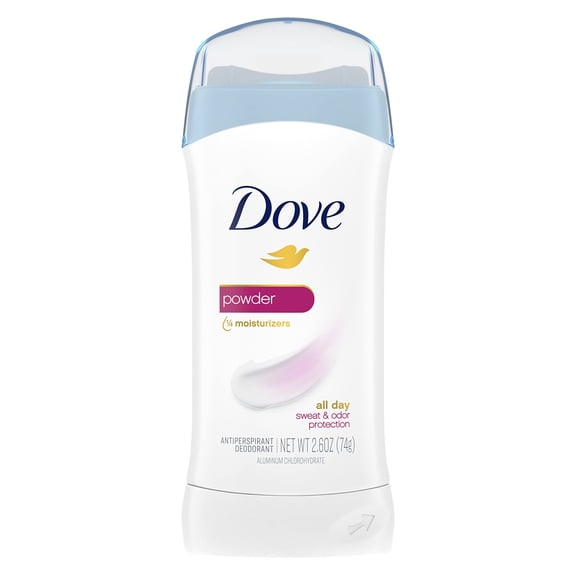 Dove Invisible Solid Antiperspirant Deodorant, Powder Scent, for Women, 2.6 oz, 6-Pack