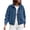 Blue, variant on Denim Bomber Jacket for Women Lightweight Collared Full Zip Long Sleeve Jean Coat Loose Casual Elastic Hem Solid Color Fall Outerwear with Pockets S