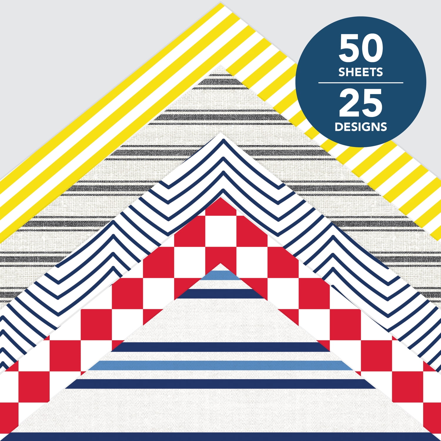 (2 pack) Roobee by Mara Mi Multicolor Bright and Bold Paper Pad, 50 Sheets, 25 Designs