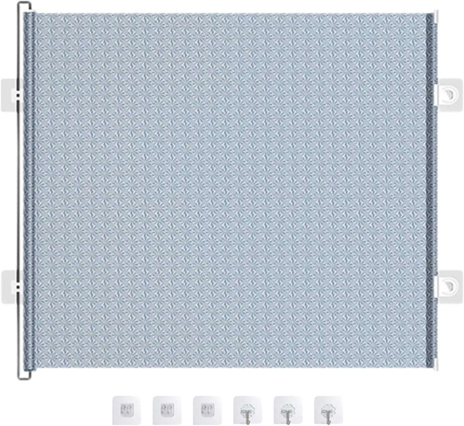 Retractable Dog Gate - Pet Safety Barrier Door,No Drilling Extendable Stairway Puppy Guard Cat Small Animals Gate for Door Frame Porch Patio Balcony Fence Driveway (49.2''W×22.8''H)