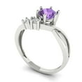 thumbnail image 2 of Clara Pucci 14K White Gold 0.87ct Alexandrite Three-Stone Ring for Women, 2 of 8