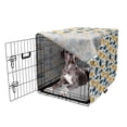 thumbnail image 5 of Nautical Dog Crate Cover, Graphical Illustration of Ornamental Bizarre Fish Silhouettes Smiling, Easy to Use Pet Kennel Cover Small Dogs Puppies Kittens, 7 Sizes, Orange Dark Teal White, by Ambesonne, 5 of 6