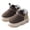 Coffee, variant on Kids Puffy Cozy Slipper Booties, Girls Winter Fuzzy Warm Full Wrapped Thick-Soled Sherpa Plush Indoor Outdoor Shoes