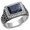 Capri Blue, variant on Alamode TK1799-13 Men High Polished Stainless Steel Ring with Semi-Precious in Capri Blue - Size 13