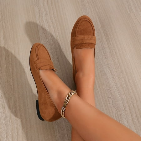 

with Round Toe - Casual and Stylish Footwear Women s Lightweight and Comfortable Solid Color Slip On Flat Shoes