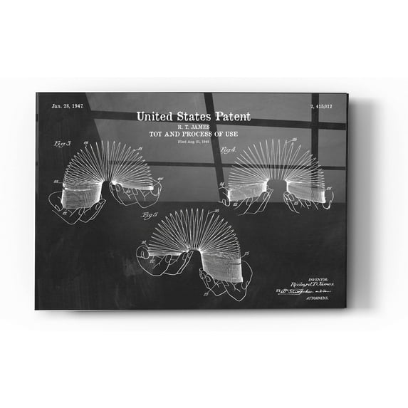 Epic Art 'Toy and Process of Use Blueprint Patent Chalkboard' Acrylic Glass Wall Art, 24"x36"