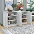 thumbnail image 6 of Buffet Cabinet, Atumon Accent Cabinet with 4 Doors, Farmhouse Buffet Cabinet with Adjustable Shelves, Wood Storage Cabinet Furniture for Kitchen Dining Room Living Room, 60"L x 16"W x 32"H, White, 6 of 10