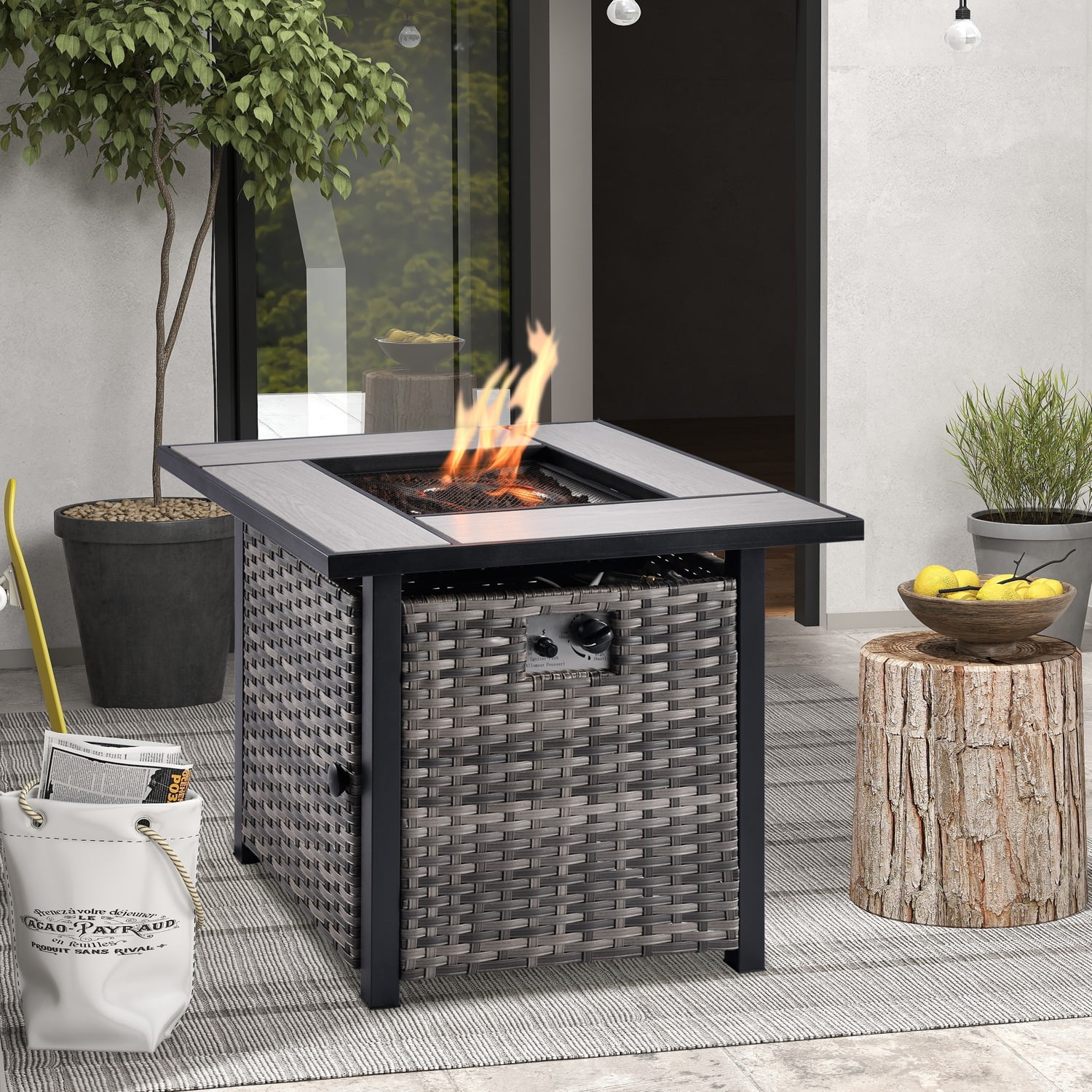Ovios 30" Outdoor Gas Fire Pit Table 50,000 BTU CSA Certification